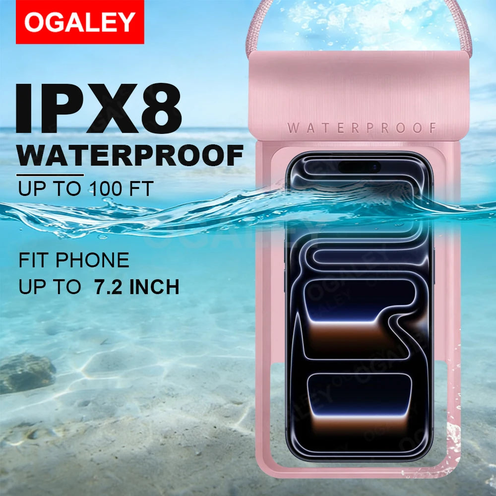 Waterproof Phone Pouch IPX8 Waterproof Phone Case for iPhone 17 Pro Max Cell Phone Dry Bag for Beach & Cruise Essentials Touch