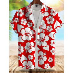 Seaside Hawaiian Style Men's Shirt Summer Vacation Casual Men's Short-sleeved Shirt Outdoor Beach Loose Comfortable Men's Shirt