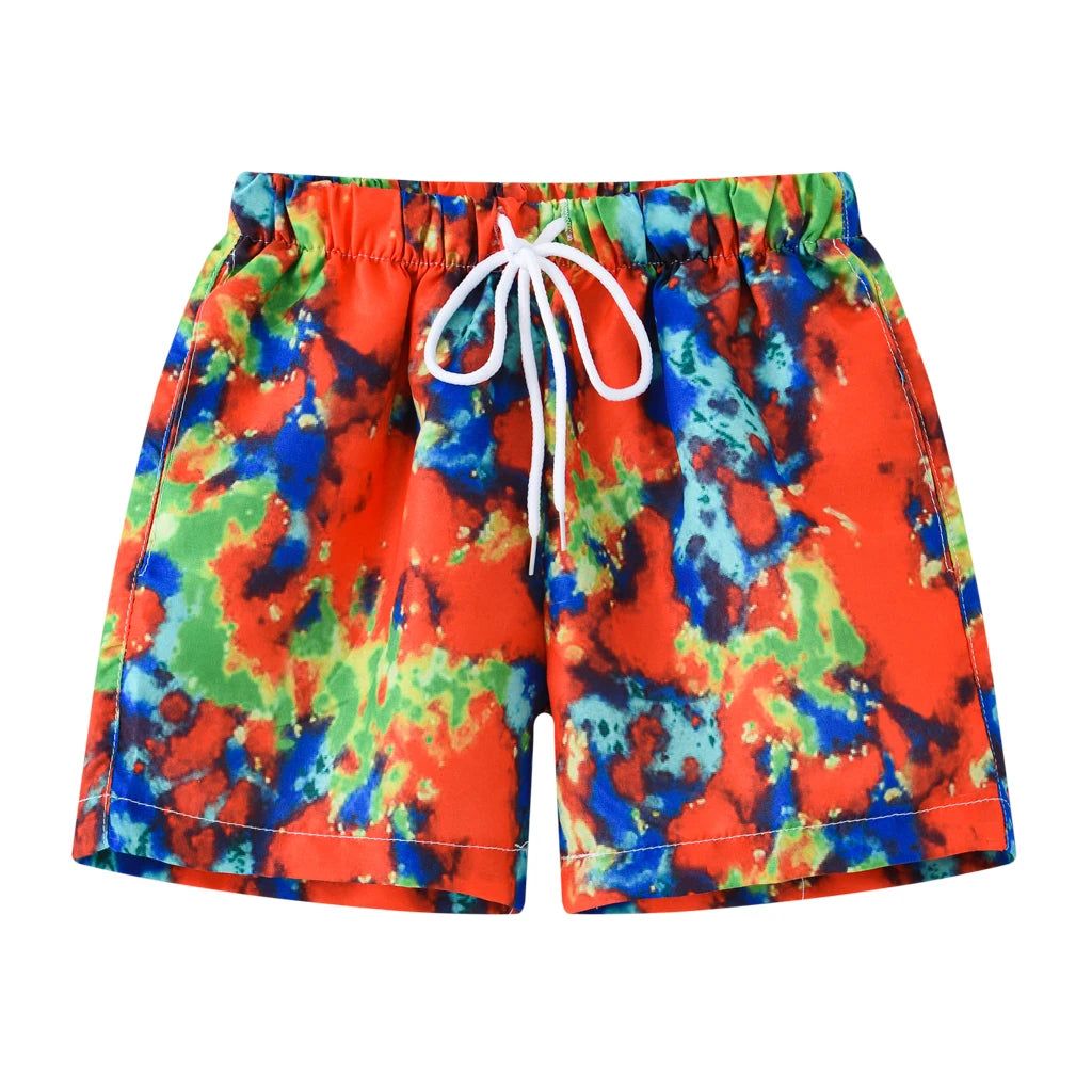 Summer 2-10 year old children's beach vacation shorts, fashionable multi-color beach shorts for boys and girls
