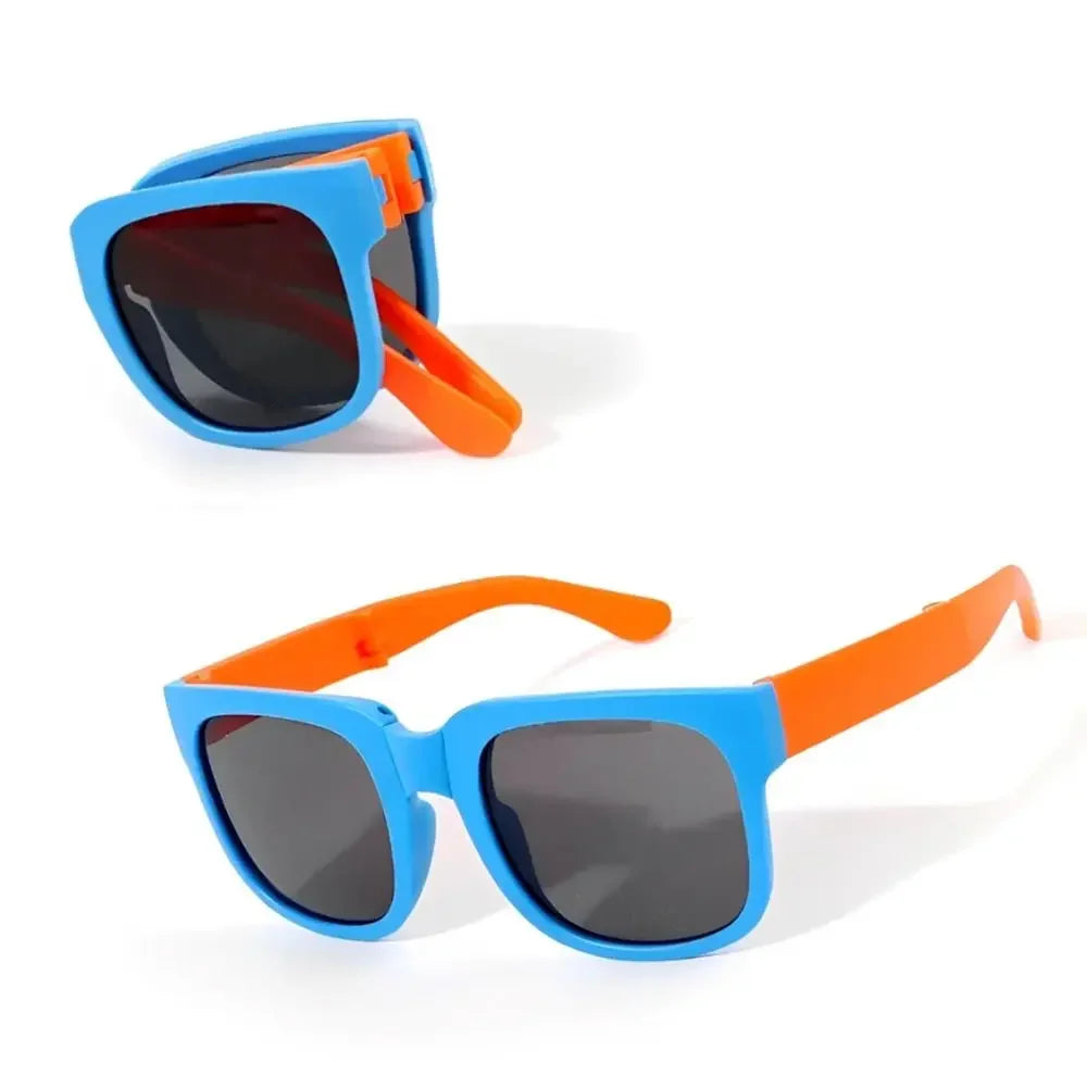 Kids Sunglasses for Toddler Boys and Girls Foldable Sunglasses Children Eyewear Square Frame Travel Goggle UV 400 Shades Eyewear