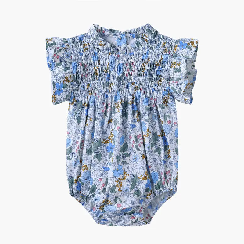 Clearance AS 2024 Summer Blue Shabbos collection sister brother matching clothing 100% cotton floral and knitted kids clothes