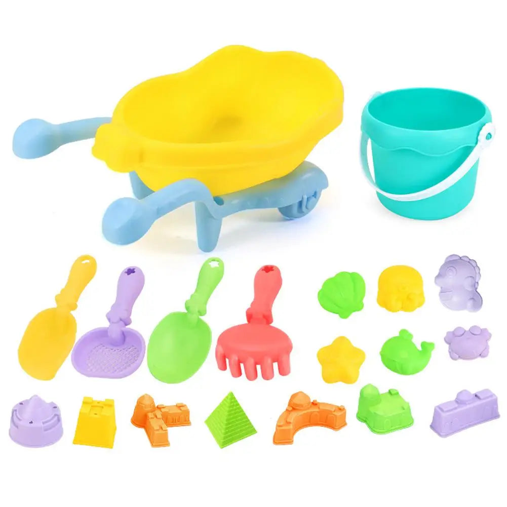 Children's Beach Toy Set, ATV, Sand Digging and Water Toy, Bucket, Hourglass, Shovel, Beach Sand Play Tool Toy