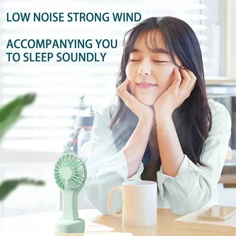 Small Handheld Fan Mini Rechargeable USB Fan Pocket Small Student Office Desktop Portable