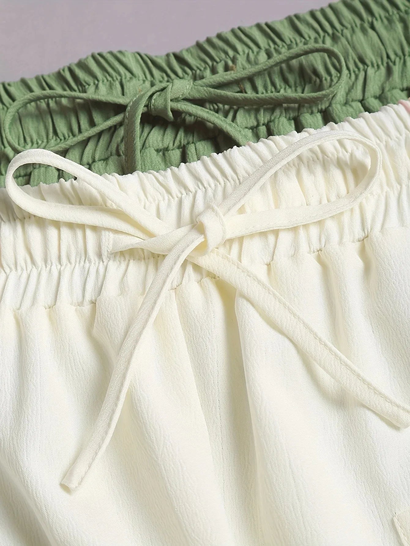 Women's 2-Piece Set Solid Color Casual Drawstring Shorts with Pocket Beach Pants Comfortable Lightweight Summer Outfit