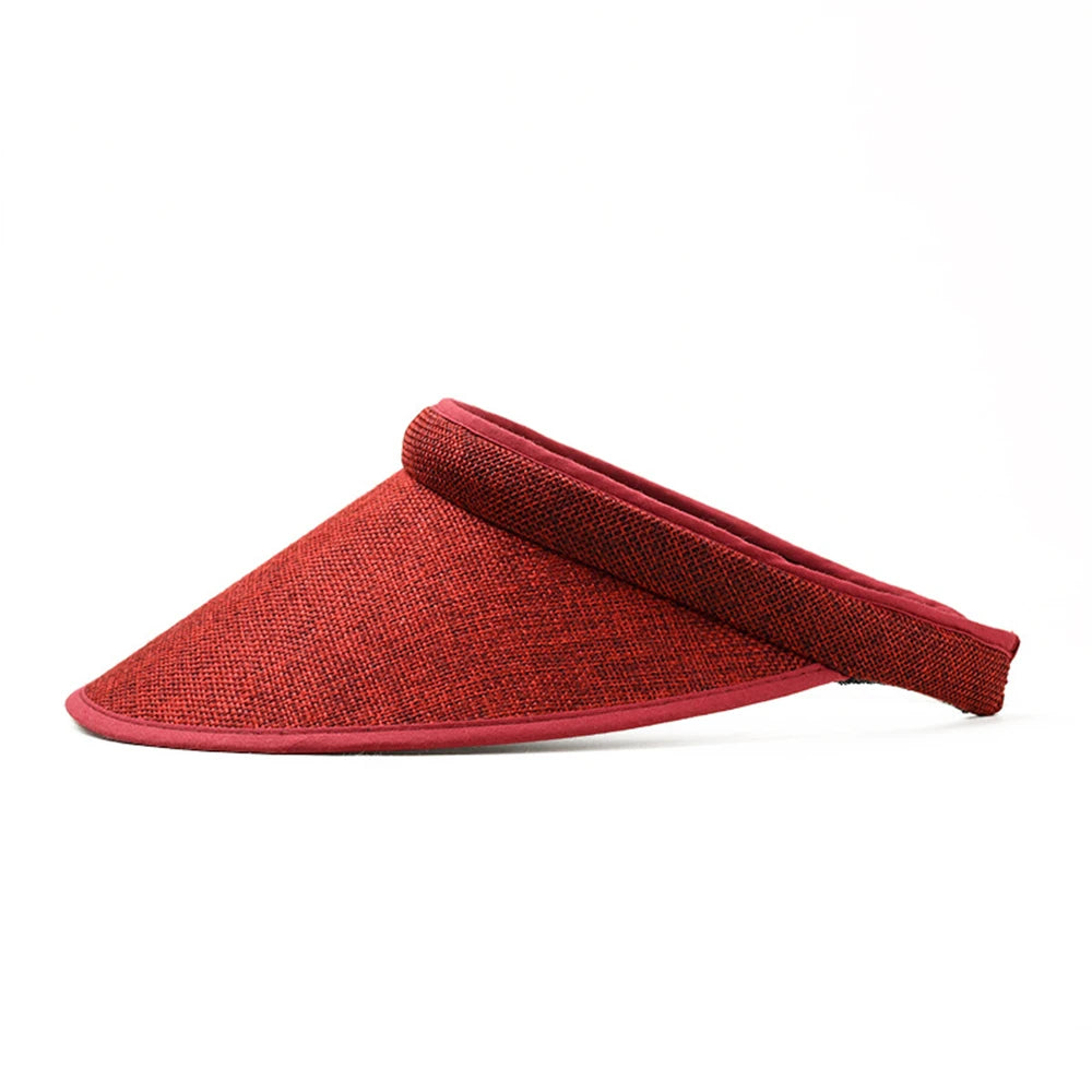 Women's Summer Sun Hat Wide Brim Beach Outdoor Travel Foldable Multi-function Straw Cap Visor Suncap Portable
