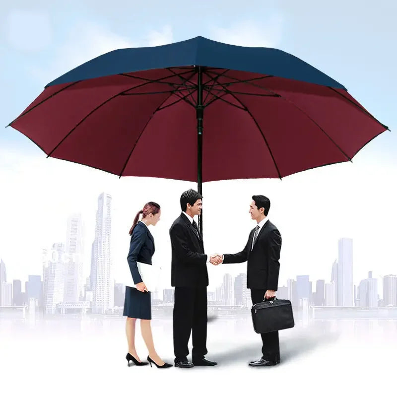 185CM Large Golf Umbrella Male Manual Long Handle Resistant UV Protection Parasol Shade Travel Beach Umbrella Windproof Strong