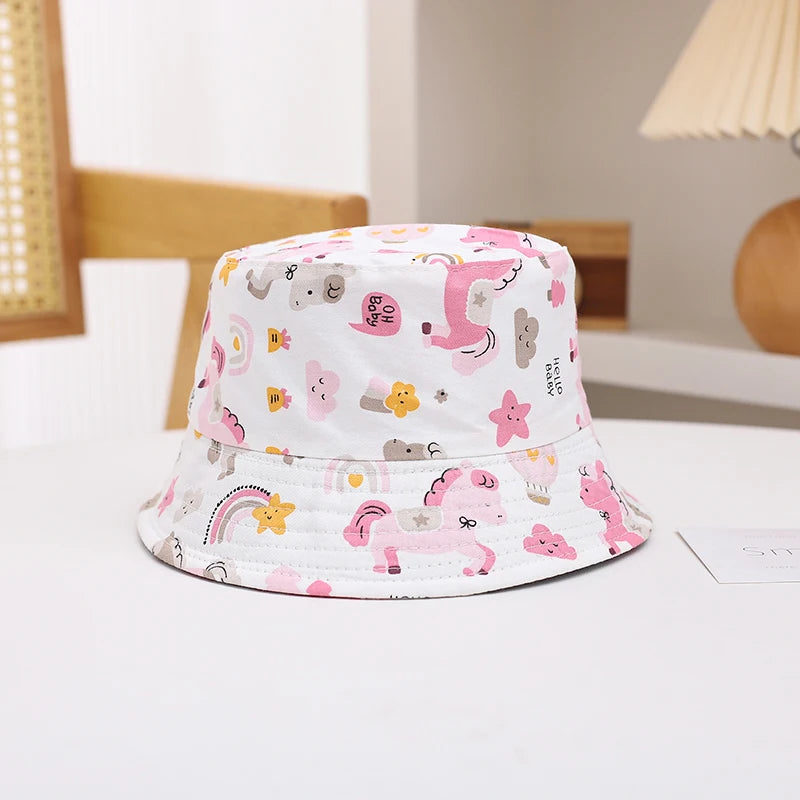 New Panama Summer Baby Sun Hat for Girls and Boys Beach Sun Cap Cartoon Autumn Kids Fisherman's Cap Outdoor Baby Bucket Hat