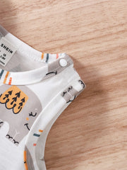 The New Summer Baby Girl's Casual And Cute Little Elephant Rainbow One-Piece Climbing Suit Is Comfortable And Soft