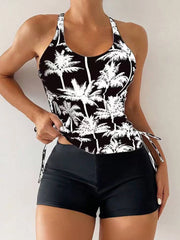 Tankini Two Piece Swimsuit Women 2026 Printed Swimwear Female Bathers Bathing Swimming Swim Suit Beach Wear XXL
