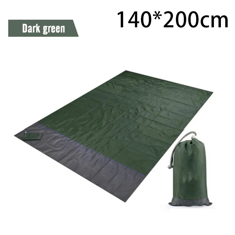 2x2.1m Waterproof Pocket Beach Blanket Folding Camping Mat Mattress Portable Lightweight Mat Outdoor Picnic Mat Sand Beach Mat