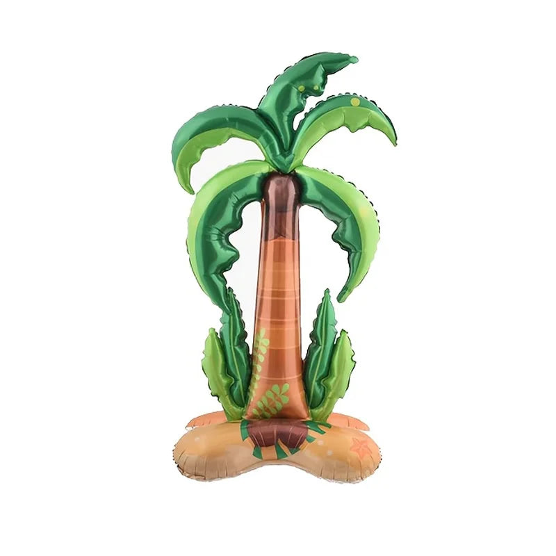 2Pcs Large Flamingo and Coconut Tree Foil Balloon Set, Tropical Style Design, Suitable for Hawaiian Themed Parties, Pool Parties, Tropical Birthday Celebrations, Wedding Background Decorations, Outdoor Barbecue Parties, Indoo