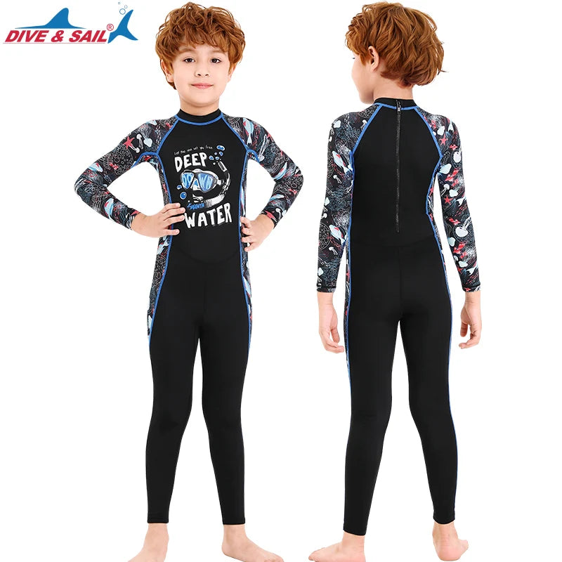Boys/Girls UV Protection UPF50+ Swimwear Full Body Stinger Swimsuit Chlorine Resistant Bathing Suit One-piece Rash Guard