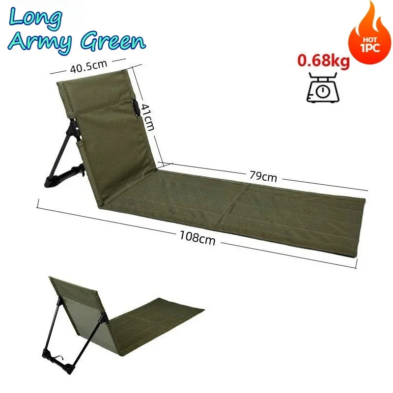 Portable Folding Beach Chair for Camping, Fishing & Garden Use - Lightweight Outdoor Lounge Chair with Backrest