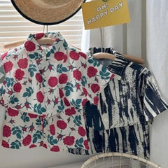 2pc New Children's Set Short-sleeve Shirt and Shorts Two-piece Beach Style Baby Clothes for Boys Summer Kids Clothing