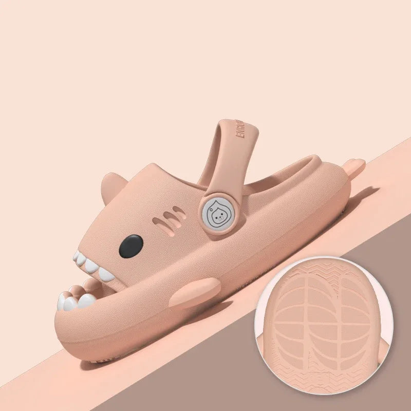 Children Sandals Kids Slippers Shoes Cartoon Shark Summer Boys Girls Baby Thick Soft Sole Non-slip