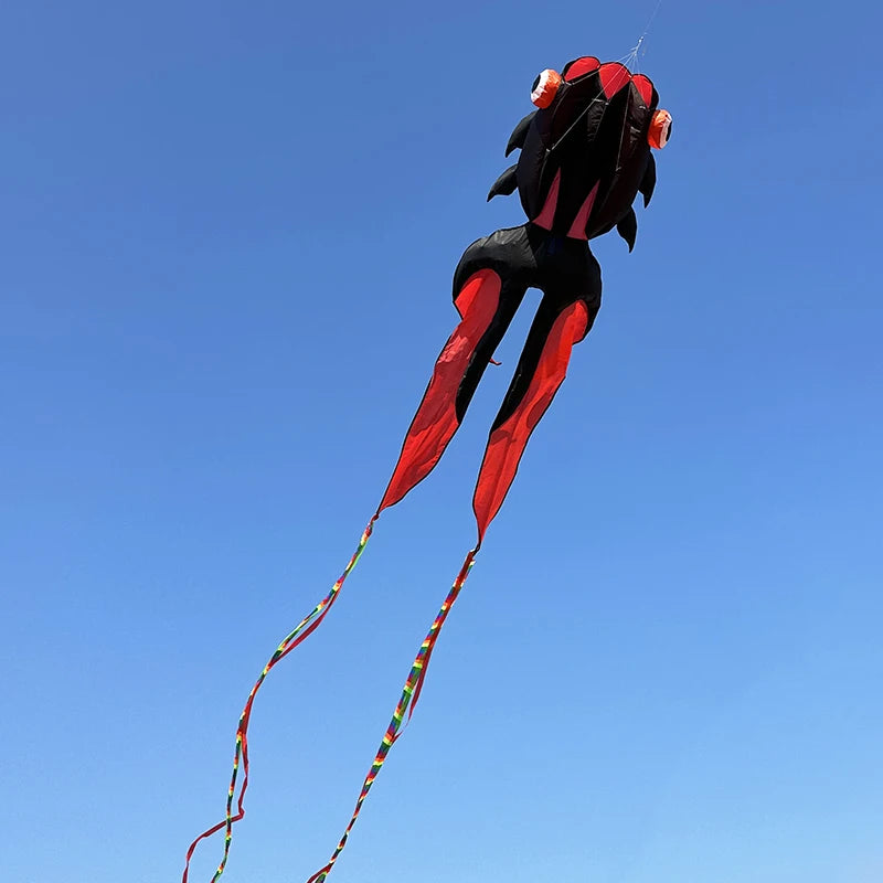 10M 3D Goldfish Soft Kite 3 Air Inlet Inflatable Nylon Large Beach Professional Kites Easy To Fly and Tear Proof Cometa Gigante