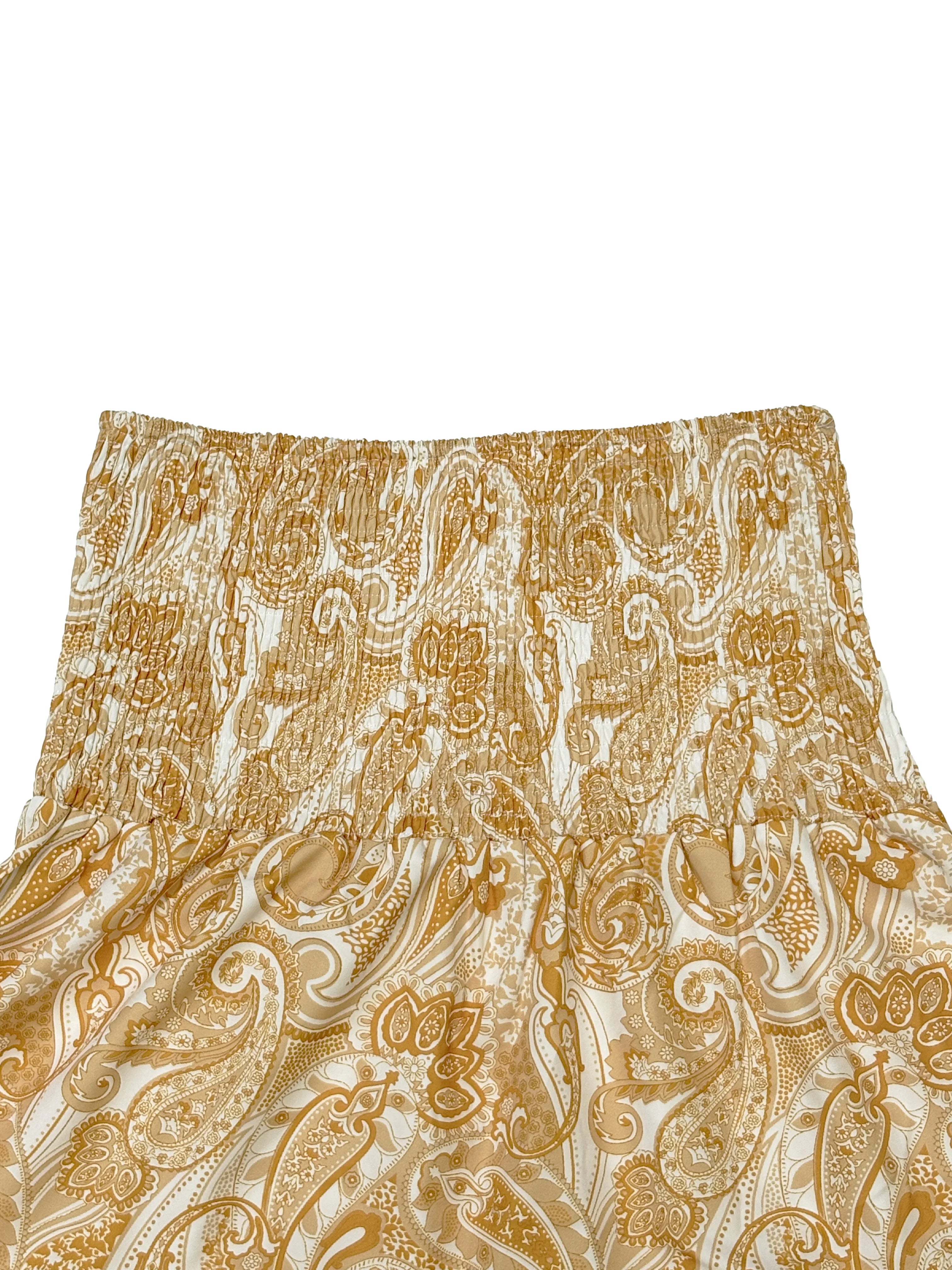 Vacation Style Stretchy Waist Long Maxi Skirt - Flowy Beach Skirt with Elastic Waistband