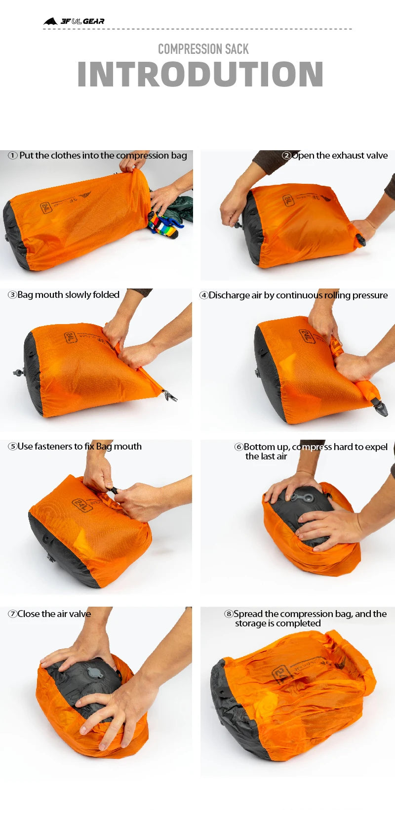 3F UL GEAR 12L 24L 36L Waterproof Bag With Air Valve Exhaust Drifting Swimming Bag Travel Storage Bags Outdoor Camping Equipment