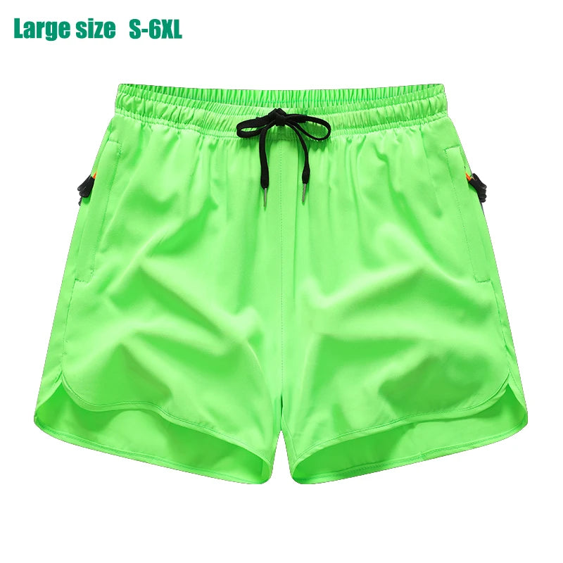 3/4 Sport Shorts Summer Men Casual Solid Ice Silk Light Sweat Absorb Quick Dry Running Fitness Outdoor Loose