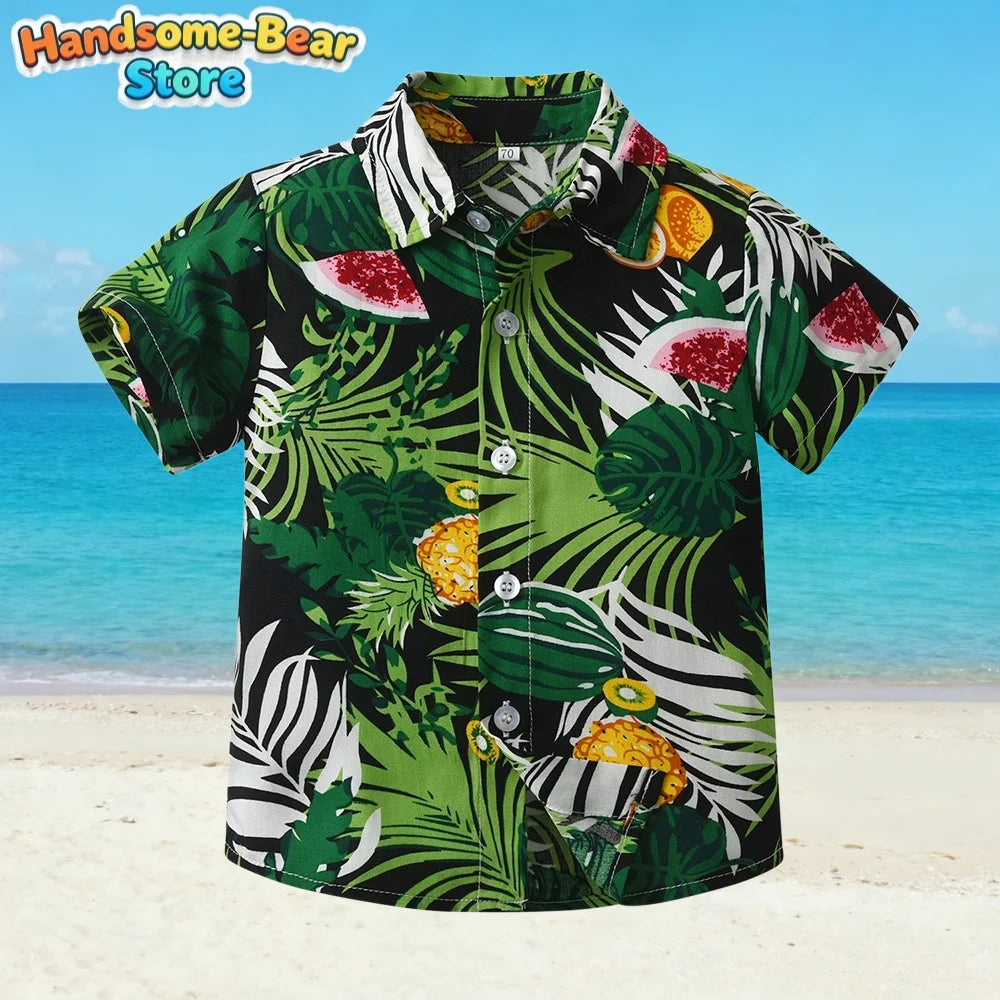 Hawaiian New Kids' Shirt Fashion Pattern 3D Print Shirt Summer Holiday Casual Harajuku t-Shirt Outdoors Simple Boys Girls Shirts