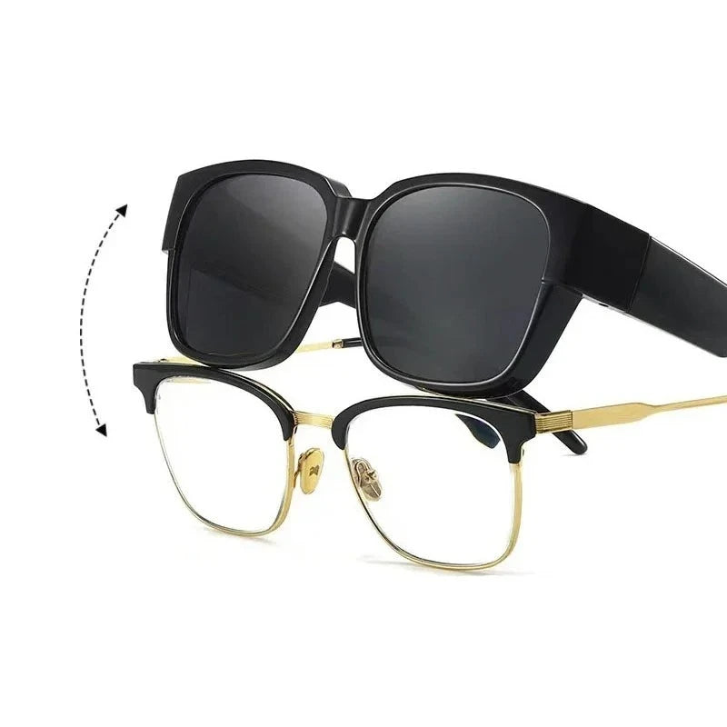 New Fashion Polarized Sunglasses Cover Over Myopia Prescription Glasses Portable Men Women Vintage Fishing Driving Eyewear