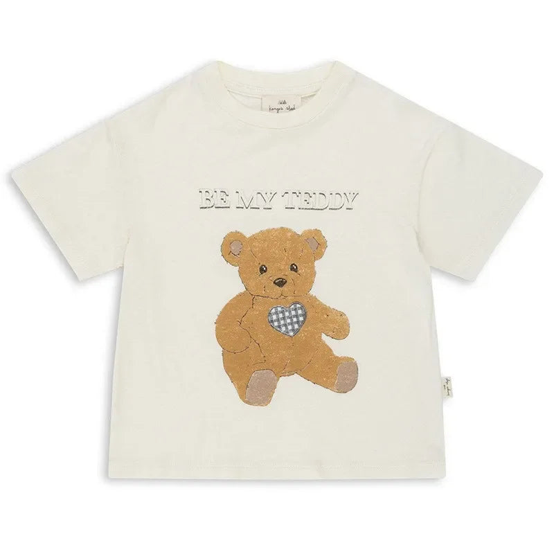 Boys Denim Overalls 2025 KS Girls Cute T-shirt Skirt Boy Simple Cool Tee Tops Shorts Baby Kids Beach Shorts Children Clothes Set