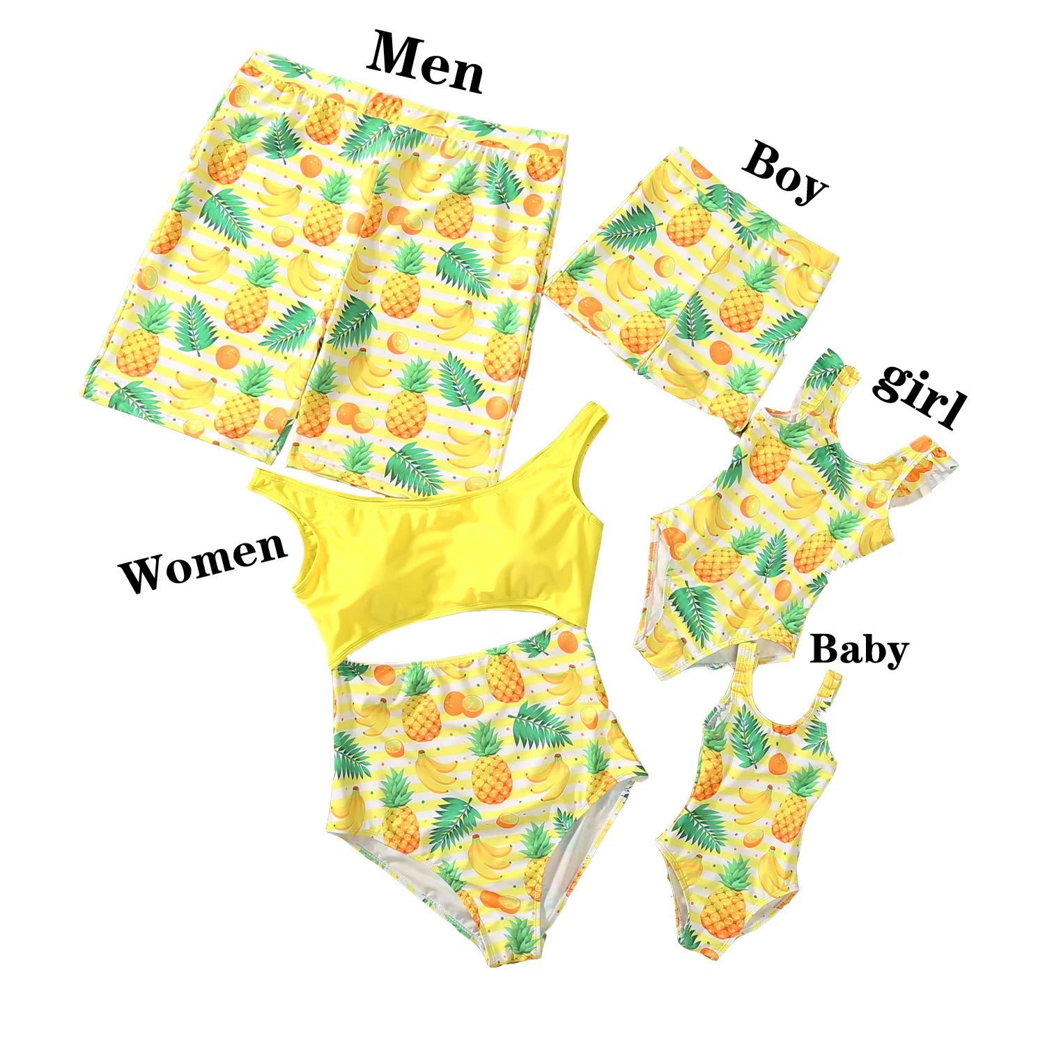 New Family Matching Outfits Leaf Printed Matching Swimsuit Family Look Floral Full Print Multi-color One-piece Matching Swimwear