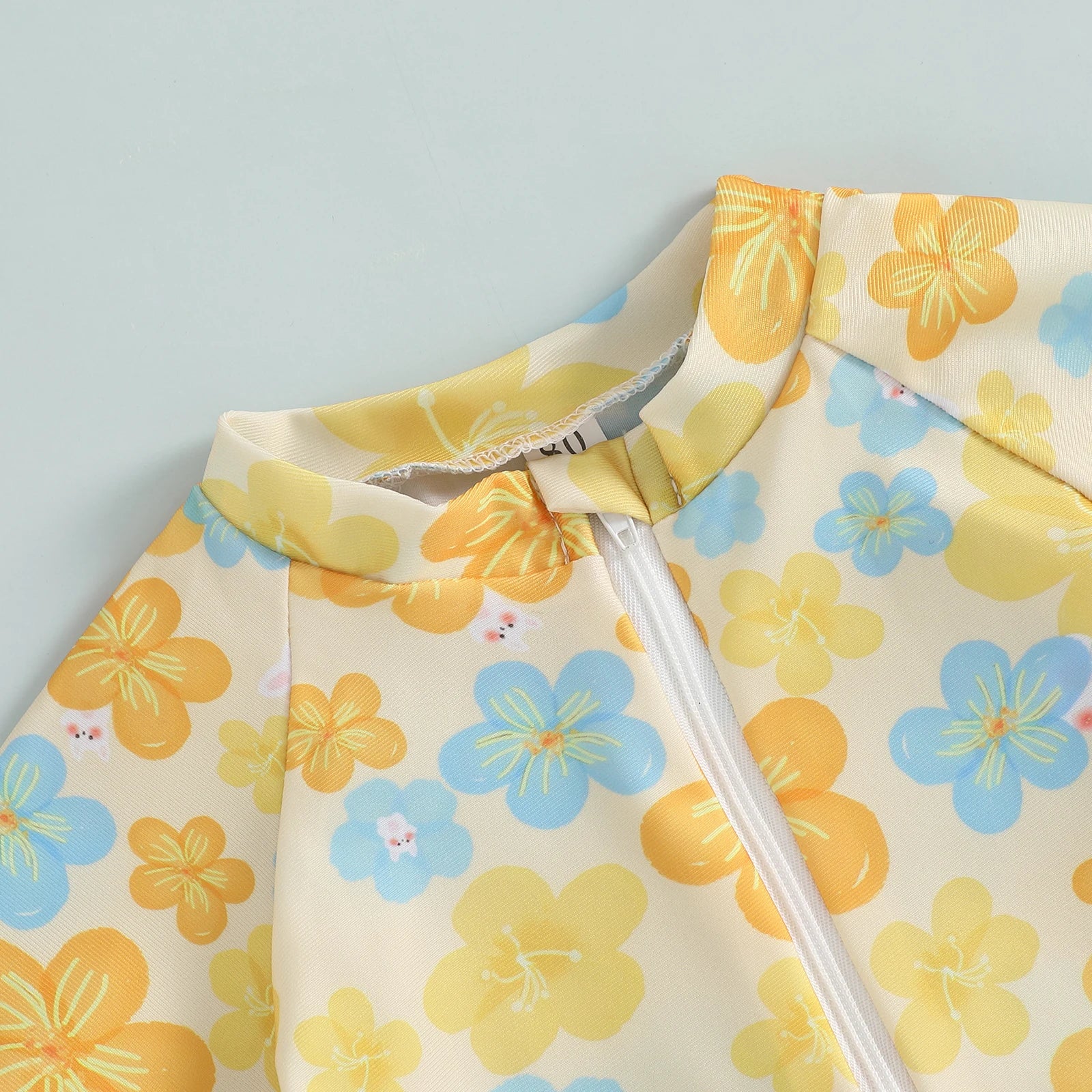 Summer Toddler Baby Girl Short Sleeve Swimwear Bathing Suit Infant Rash Guard Swimsuit Kids Cherry/Bow Print Zipper Beachwear