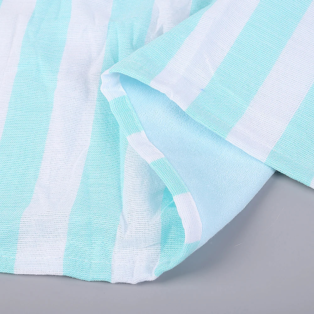 100% Cotton Turkish Tassel Beach Towel Double Layer Thickened, Soft and Sandproof Lightweight, Suitable for Outdoor Traveling