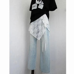 French Lace Up Short Fart Curtain Skirt Spring Layered Skirt INS Women Wrap Skirt Bandage Dress Apron Curtain Expansion Skirt