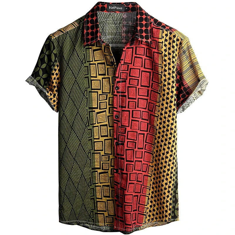Mens Casual Hawaiian Floral Shirts 3D Full Print Short Sleeve Button Down Tropical Beach For Men Camisa Manga Masculina
