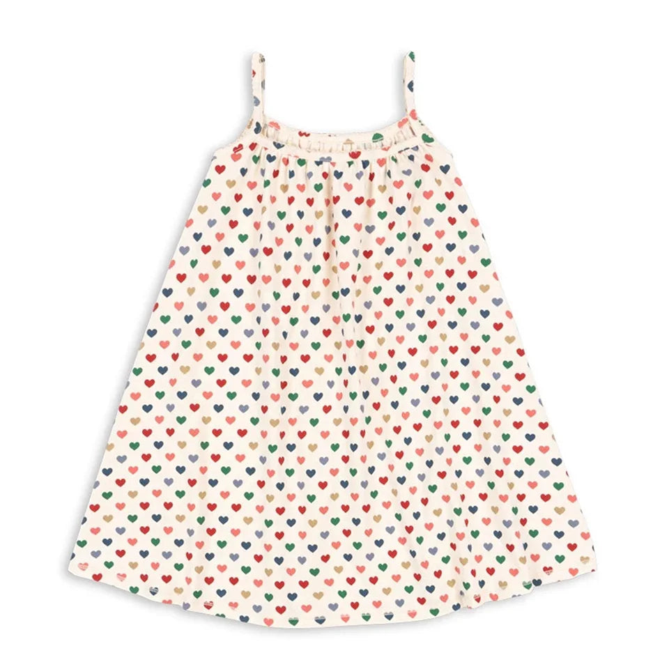 Children Clothes Set 2025 KS Summer Girls Floral Tops Shorts Set Girl Heart Print Slip Dress Kids Short Sleeved Vacation Suit