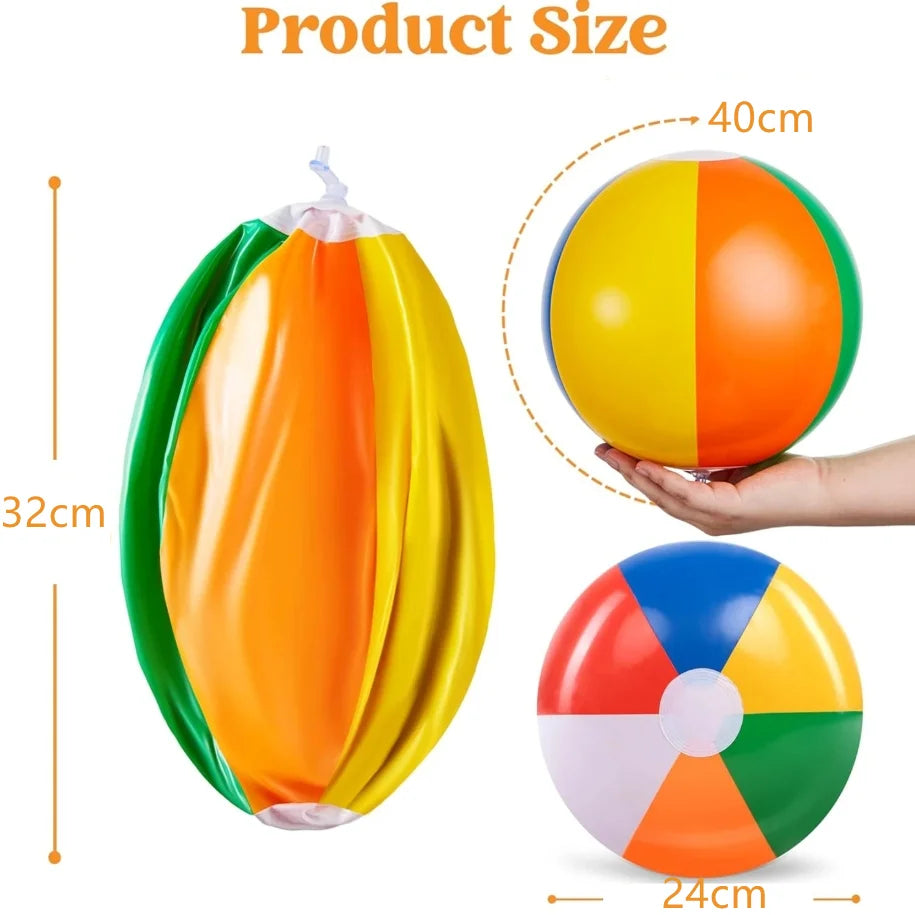 40CM Inflatable Beach Ball - Jumbo Colorful Pool Toys for Swimming Water Play & Summer Parties - Outdoor Beach Games Party Favor
