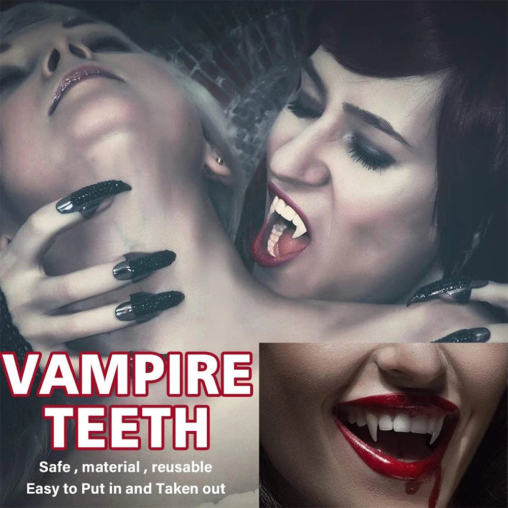 Vampire Teeth Fangs Fairy Butterfly Elf Ears False Teeth Cosplay Masquerade Costume Prop Horror Halloween Party Decoration Favor