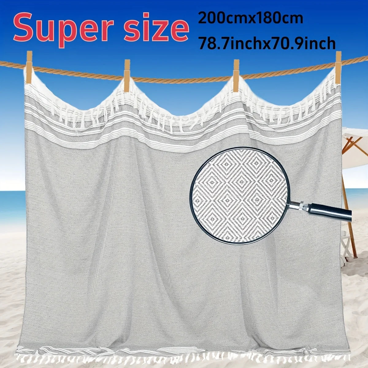 Extra Large Turkish Beach Towel Quick Dry Soft Sand Free Bohemian Blanket For Men Women Perfect Gift Vacation Pool Yoga