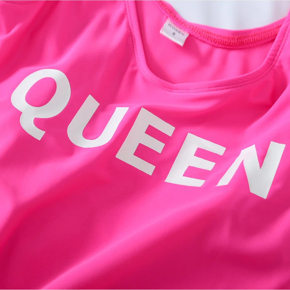 King Queen Swimsuit Family Matching Outfits One-Piece Mother Daughter Swimwear Beach Mommy and Me Clothes Father Son Swim Shorts