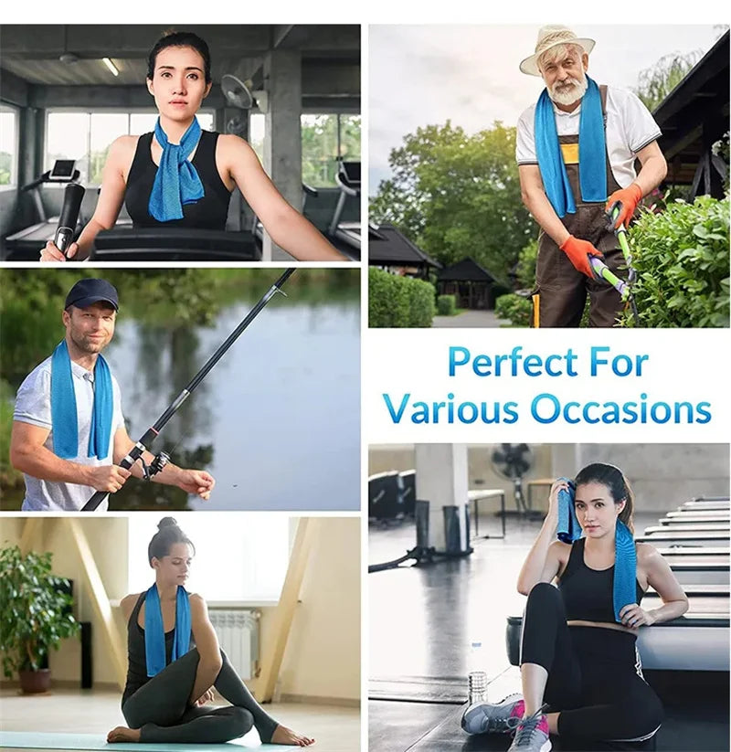 Cooling Towel Circular Silicone Wrapped Cold Towel Quick Drying Microfiber Towels Beach Accessories Towel Sport Fitness 1PC