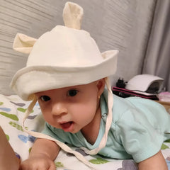 Newborn Boys Girls Bucket Hat Summer Kids Toddler Panama Cap 0 to 12 Months Soft Cotton Baby Sun Hat With Ears Cute Bunny