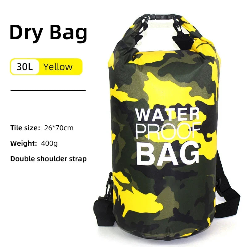 Swimming PVC Pack Dry Bag Backpack for Women Men 10L 15L 20L 30L Waterproof Shoulder Kayak Drifting Rafting Surfing Boating Bag