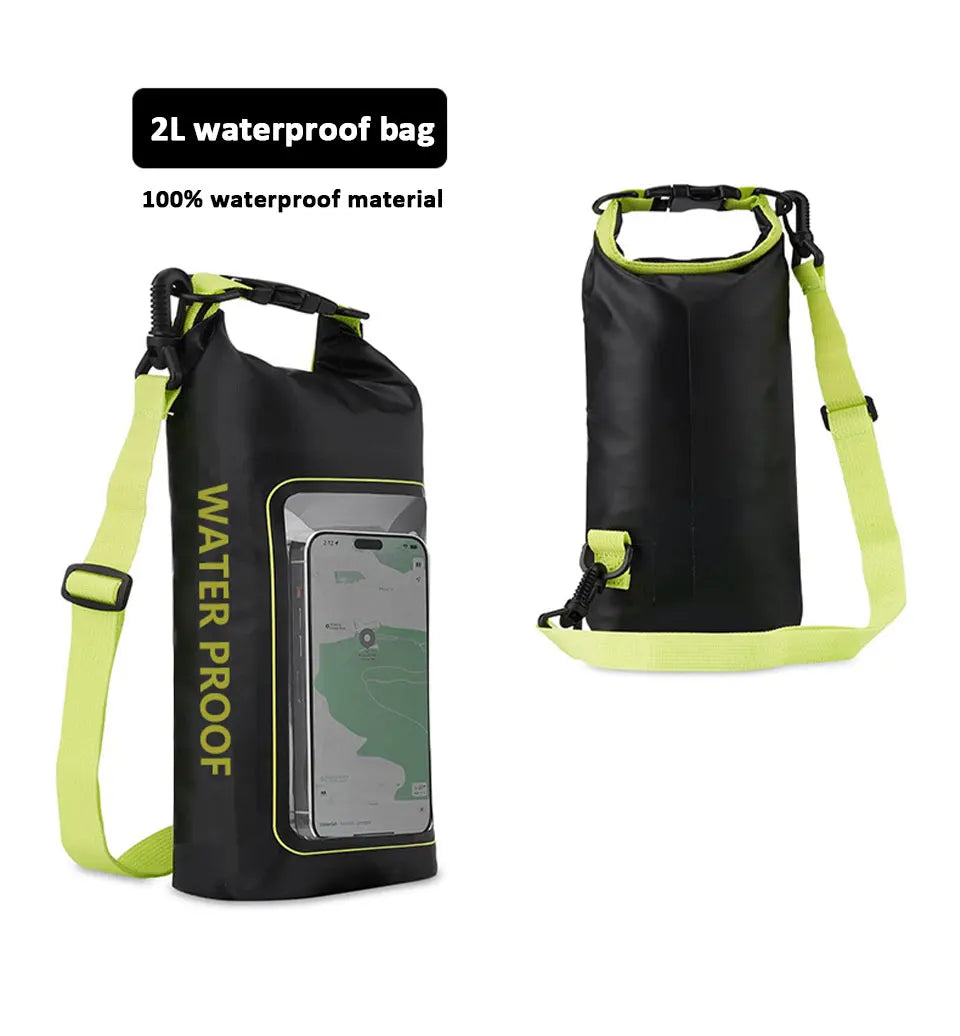 2L/5L Waterproof Dry Bag Touch Screen Swimming Waterproof PVC Bag Rafting Floating Outdoor Sport Bag Surfboard Kayak Storage Bag