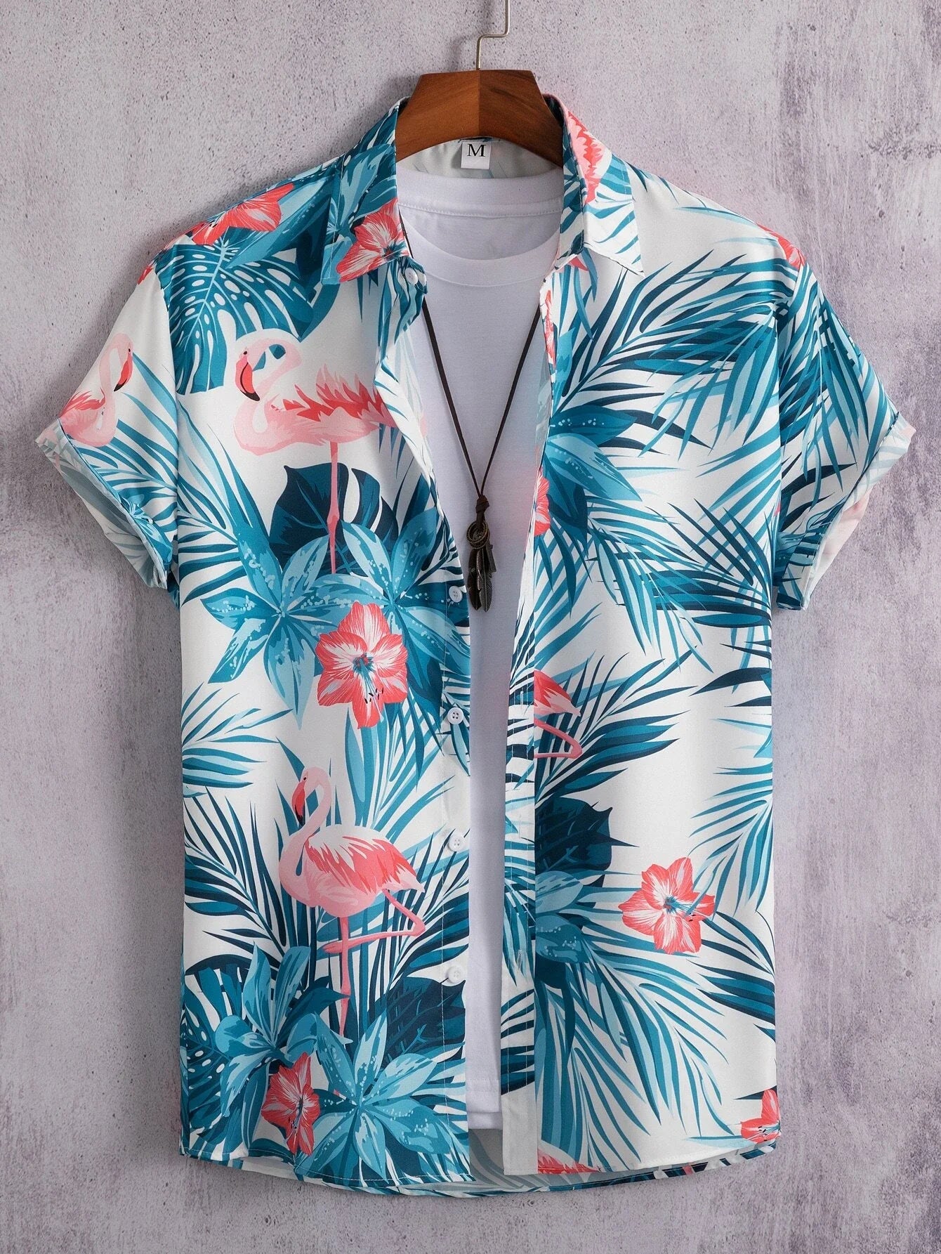 Tropical Coconut Tree Pattern Men's Short Sleeve Button Down Lapel Shirt For Summer Resort Holiday Hawaiian Style oversized tops