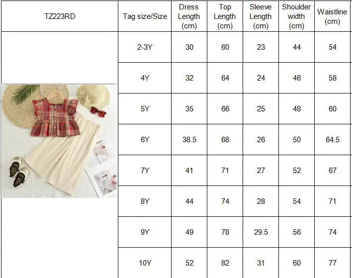 Summer Sweet and Casual 3-10-year-old Girls and Teenagers Pink Suit Square Collar Checkered Top+Wide Leg Pants Two Piece Set