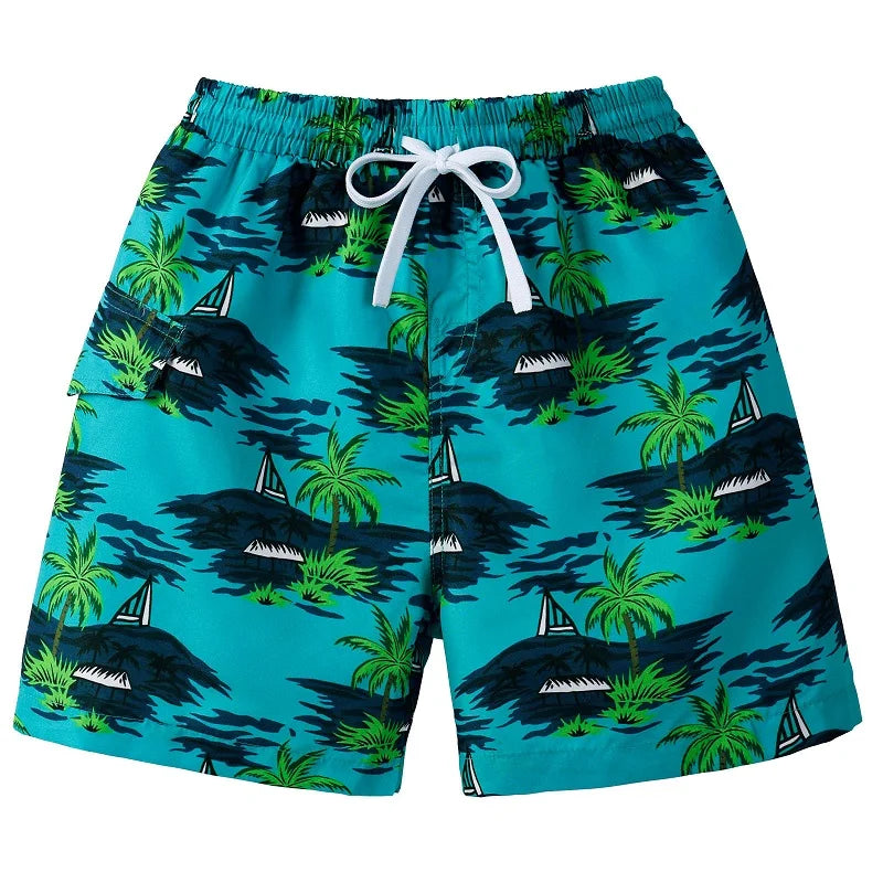 BAOHULU Kids Swim Shorts Cute Swimsuit Swimming Trunks Quick Dry Summer Swimwear Boys Beach Shorts Surf Board Male Clothing Pant