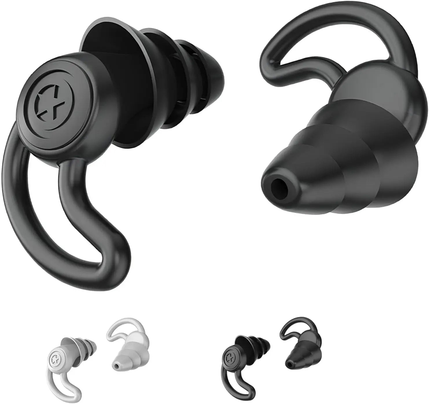 3 Pairs Reusable Waterproof Silicone Ear Plugs, Ear Water Blocking Noise Reduction Earplugs for Swimming Diving Surfing Pool Beach Shower Travel, With Storage Box, 2 Black & 1 White