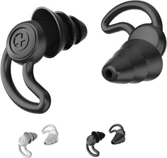 3 Pairs Reusable Waterproof Silicone Ear Plugs, Ear Water Blocking Noise Reduction Earplugs for Swimming Diving Surfing Pool Beach Shower Travel, With Storage Box, 2 Black & 1 White