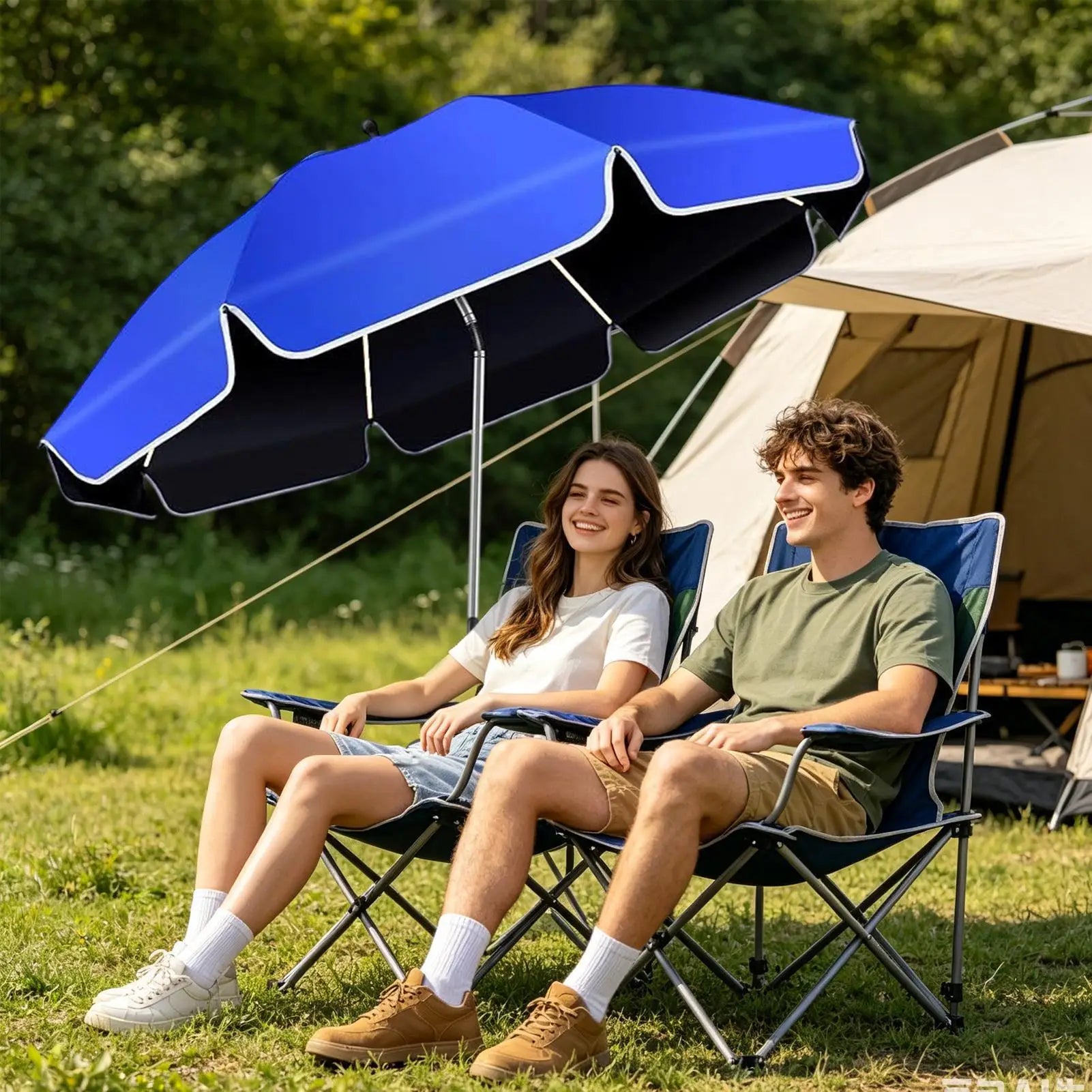 360 Adjustable Chair Umbrella With Clamp 23-inch Beach Chair Sunshade Camping and Fishing Umbrella Anti-Uv Beach Chair Parasol