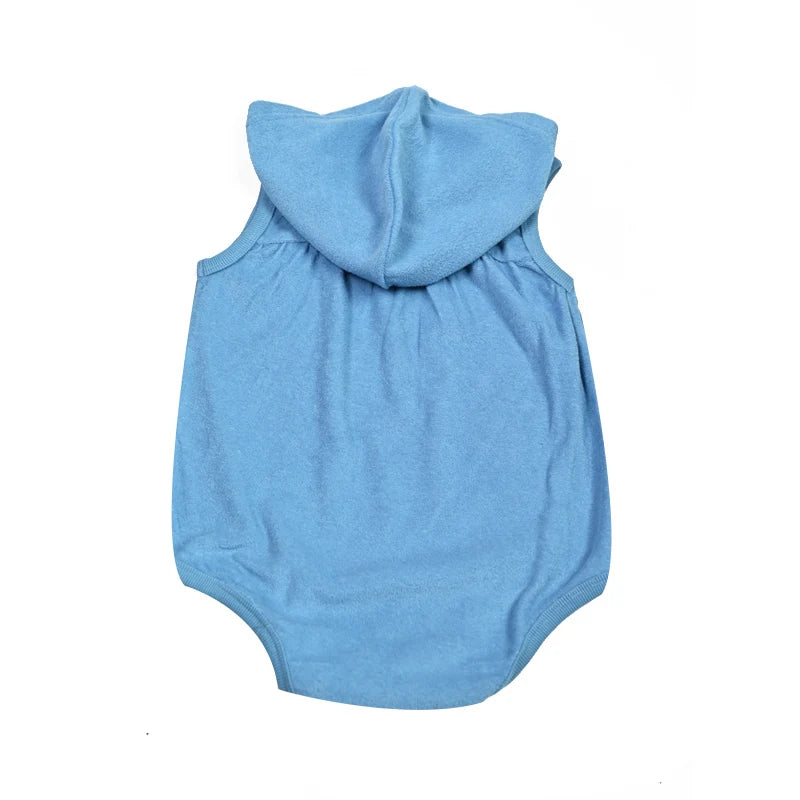 Summer Terry Sibling Clothing Set for Boys And Girls Blue Shirt for Boy Girl Dress Zipper With Colorful Drawstring Teens Outfit
