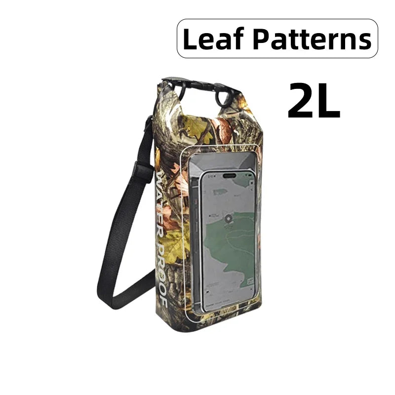 2L/5L Waterproof Dry Bag Touch Screen Swimming Waterproof PVC Bag Rafting Floating Outdoor Sport Bag Surfboard Kayak Storage Bag