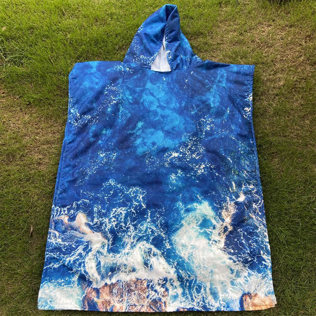 Adult Hooded Bath Towel Microfibre Poncho Beach Quick Dry Bathrobe Cape Beach Bathrobe