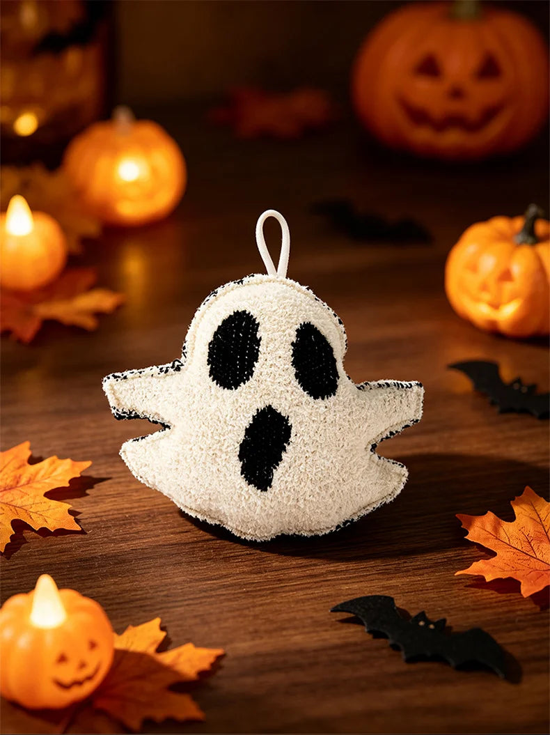 Halloween Ghost Plush Ornament Spooky Ghost Figure Decor Soft Fabric Ghost Figurine for Home Table Holiday Party Decoration